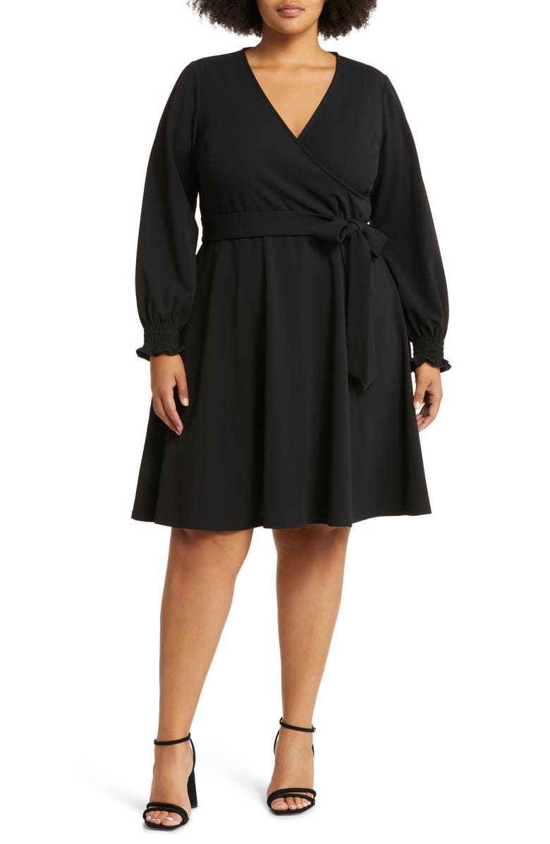 Leota Perfect Long Sleeve Faux Wrap Dress, Main, color, 