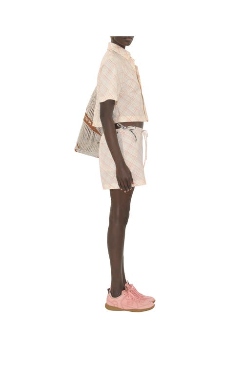 Burberry Check Cotton Pyjama Shorts In Neutral