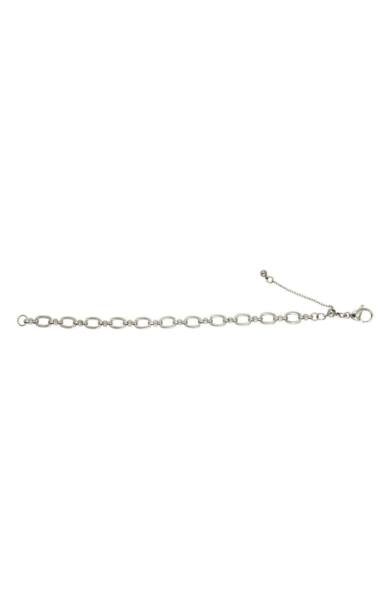REBL Oval Link Bracelet, Alternate, color, Silver