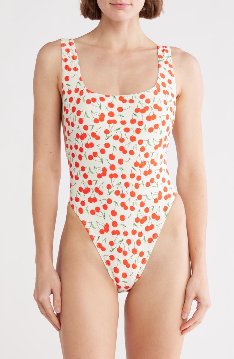 Good American High Leg One-Piece Swimsuit, Main, color,
