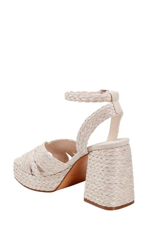 Marc Fisher Ltd Janie Raffia Ankle Strap Platform Sandal In Light Natural