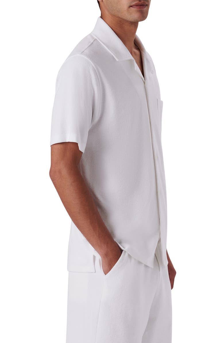 Bugatchi Short Sleeve Cotton French Terry Camp Shirt, Alternate, color, 