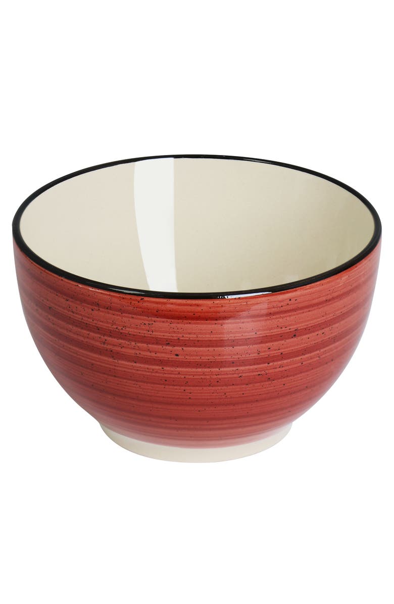 Elama Gia 24 Piece Round Stoneware Dinnerware Set, Alternate, color, White