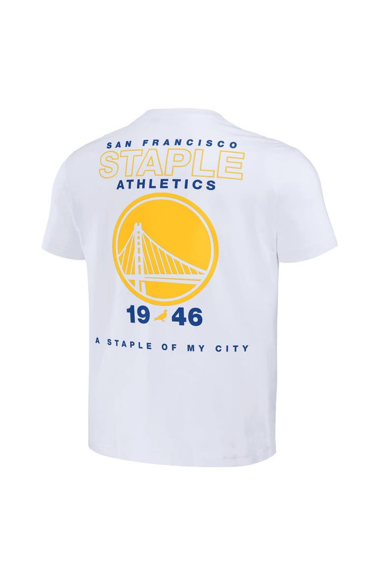 Men's NBA x Staple Cream Golden State Warriors Home Team T-Shirt, Alternate, color, White
