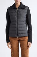 Moncler Mixed Media Quilted Zip Puffer Cardigan