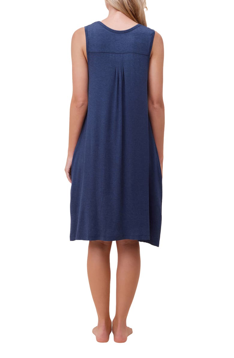 Papinelle Pleated Chemise, Alternate, color, Navy Melange