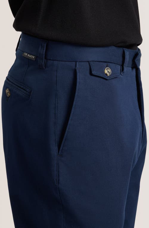 Ted Baker Heavy Stretch Cotton Twill Chino Pants In Blue