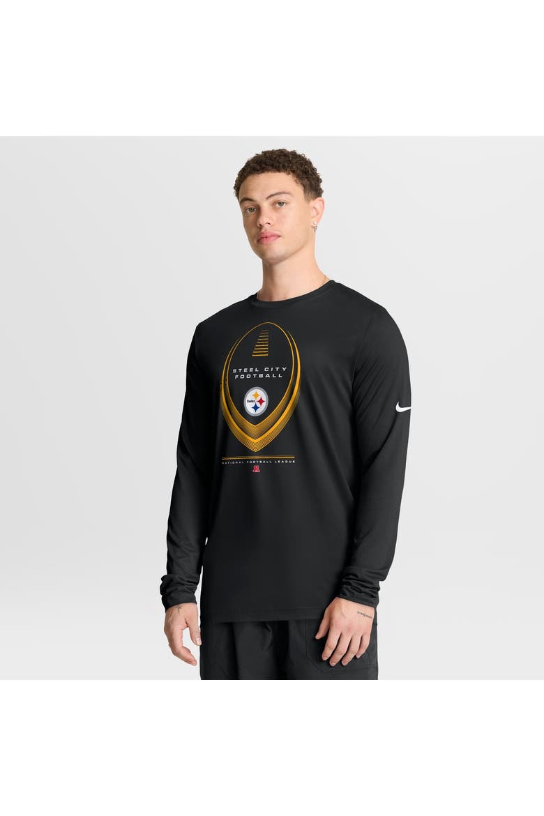 Men's Nike Black Pittsburgh Steelers Legend Icon Dri-FIT Long Sleeve T-Shirt, Main, color, Black