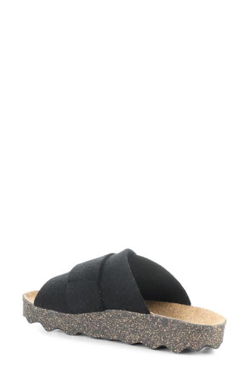 Fly London Clavi Wool Felt Slide Sandal In Black