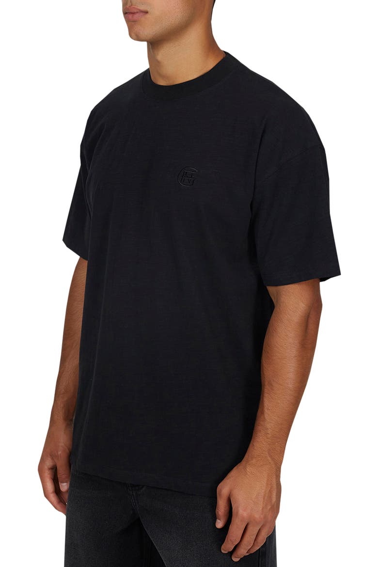 Emblem Tonal Relaxed Slub  T-shirt, Alternate, color, Black