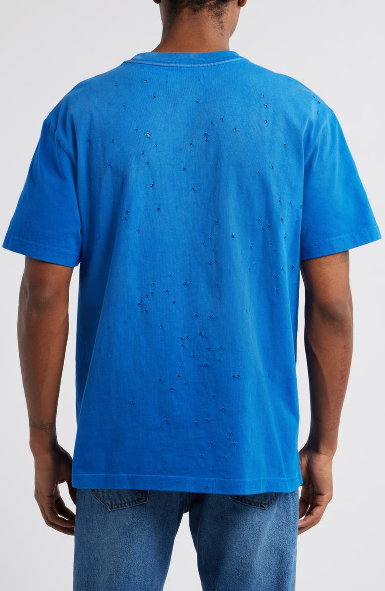 PURPLE BRAND Distressed Heavyweight Cotton Graphic T-Shirt, Alternate, color, Blue