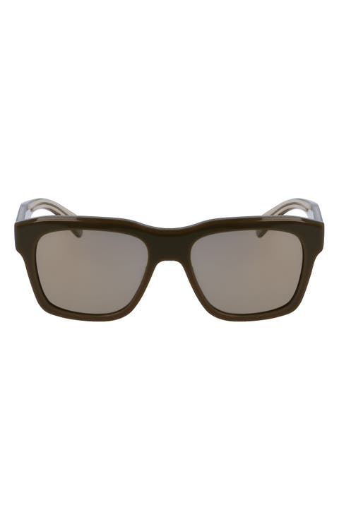 56mm Polarized Rectangular Sunglasses