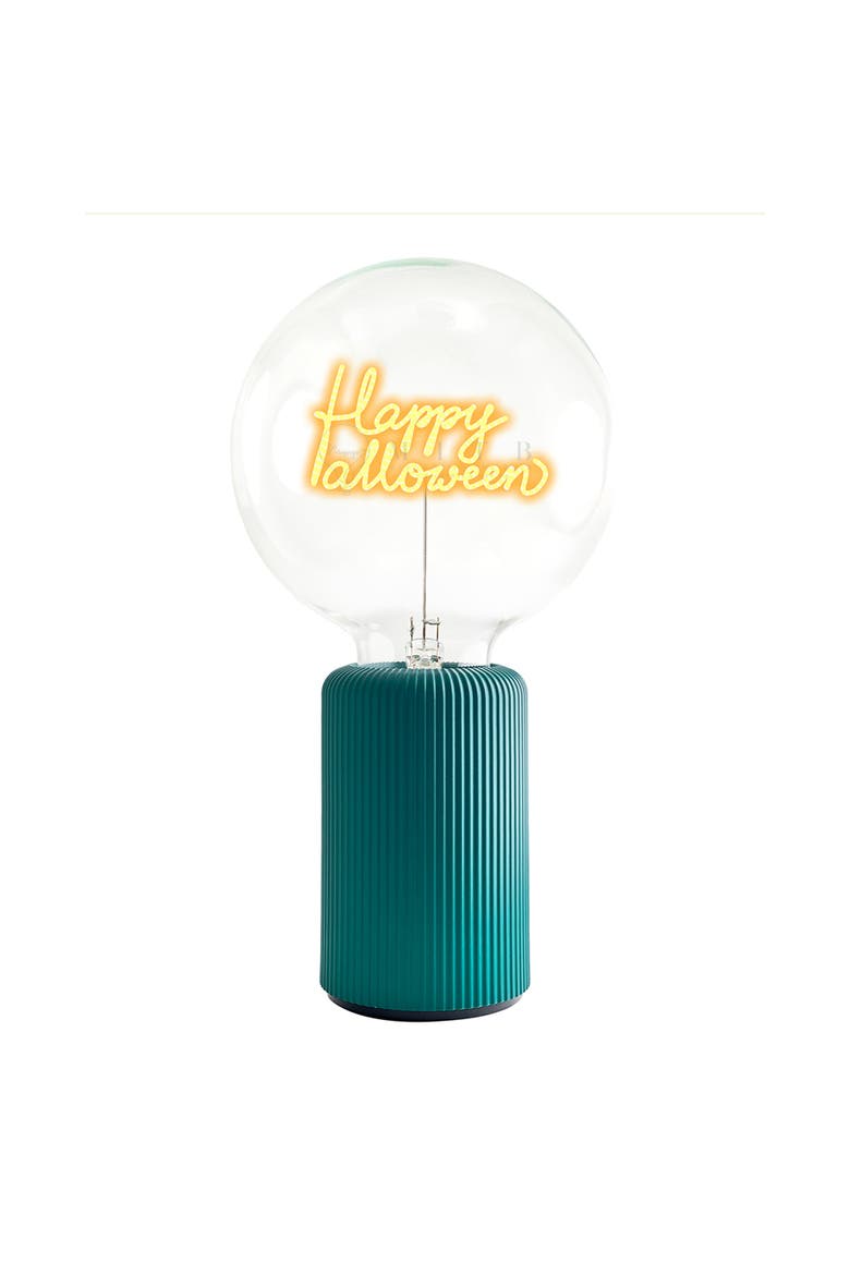 Happy Halloween Portable Table Lamp, Main, color, Emerald
