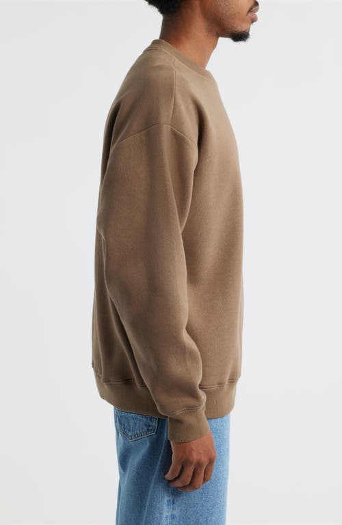 Bp. Oversize Fleece Crewneck Sweatshirt In Brown