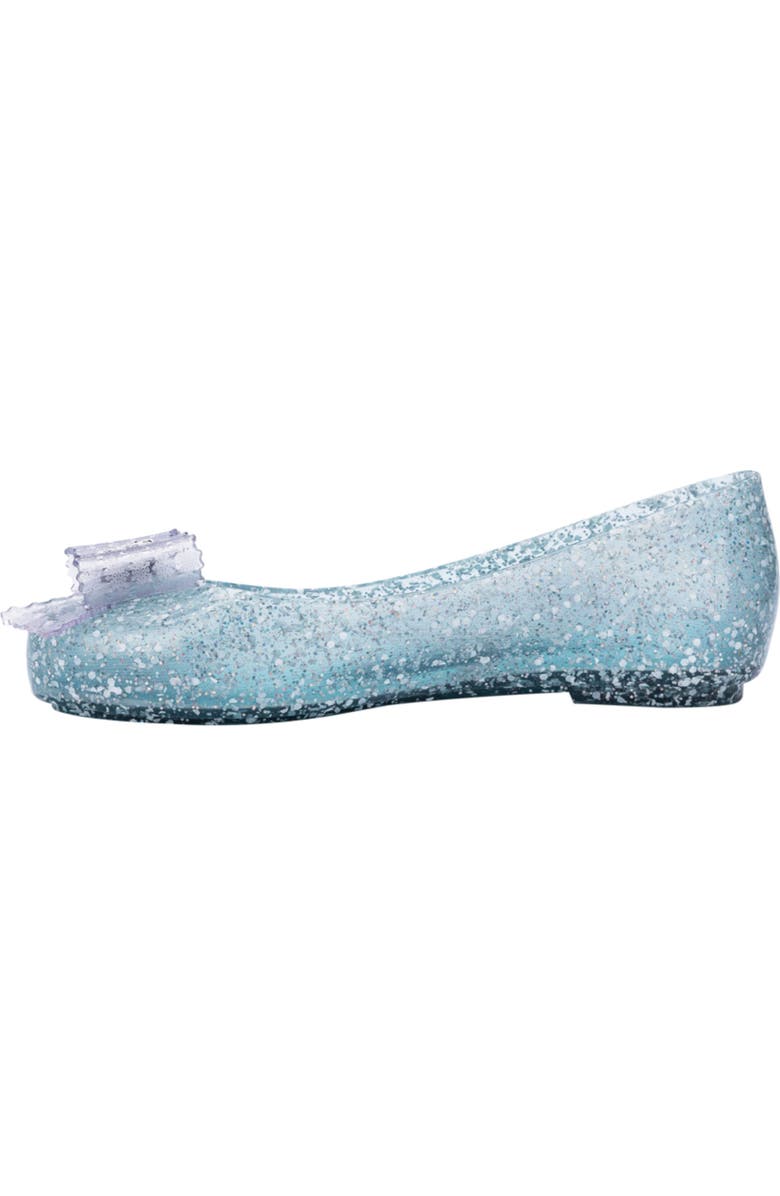 Melissa Mini Melissa Sweet Love Disney Princess Flat, Alternate, color, Glitter Blue/ Blue