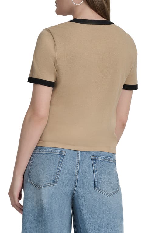 Dkny Jeans Colorblock Top In Brown