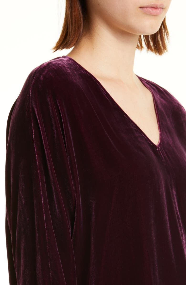 Eileen Fisher Long Sleeve V-Neck Velvet Top, Alternate, color, Sweet Plum