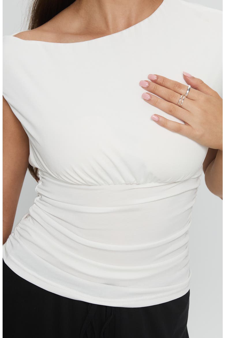Emelyne One-Shoulder Knit Top, Alternate, color, WHITE