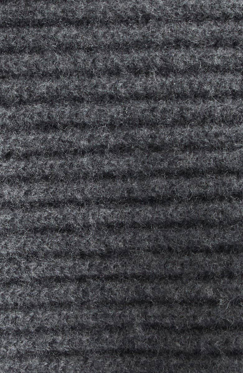 Maison Margiela Wool Rib Scarf with Collar Detail, Alternate, color, Dark Grey