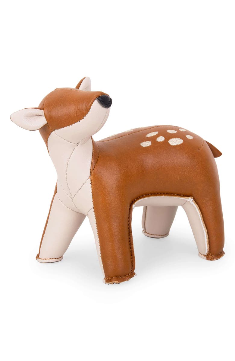 Zuny Deer Luke Faux Leather Paperweight, Main, color, Tan Wheat