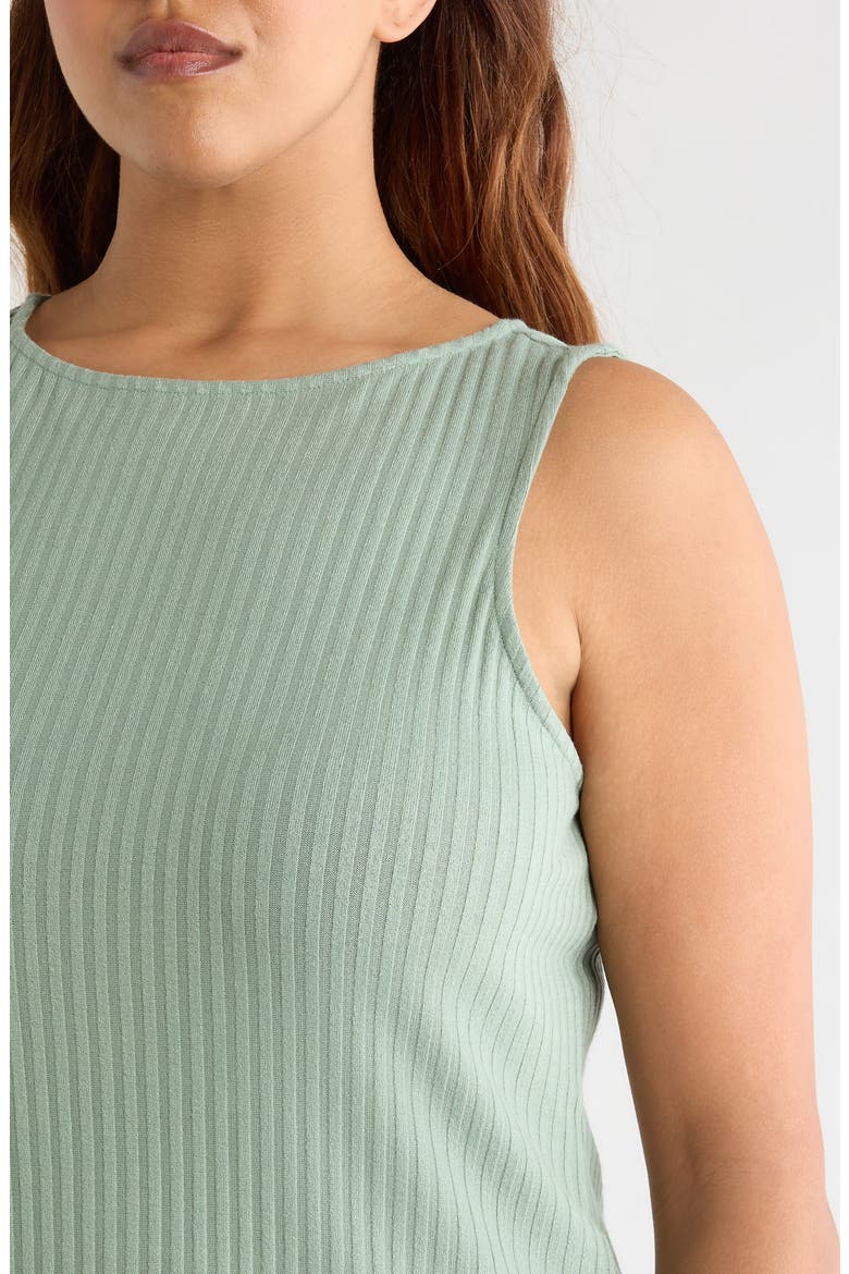 Boat Neck Sleeveless Rib Top, Alternate, color, DUSTY SAGE