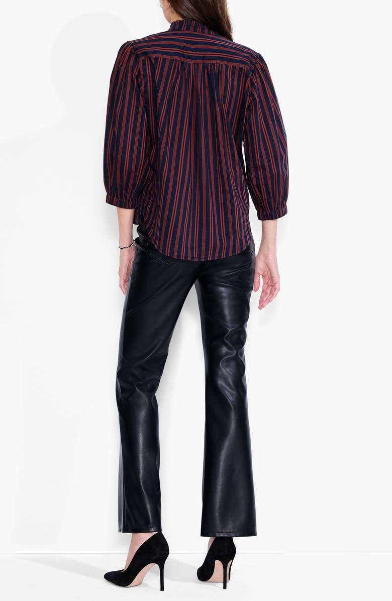 NIC+ZOE Stripe Stroll Cotton & Silk Blouse, Alternate, color, Indigo Multi