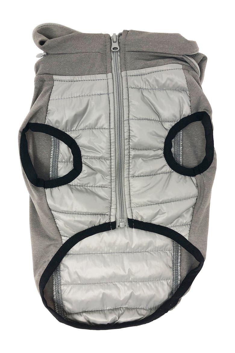 'Apex' Lightweight Hybrid 4-Season Stretch & Quick-Dry Dog Coat w/ Pop out Hood - Medium, Alternate, color, GREY