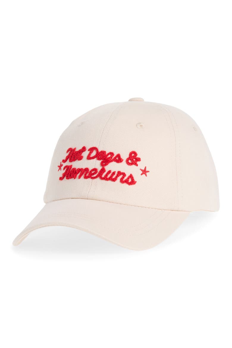 Embroidered Cotton Twill Baseball Cap, Main, color, HOT DOGS