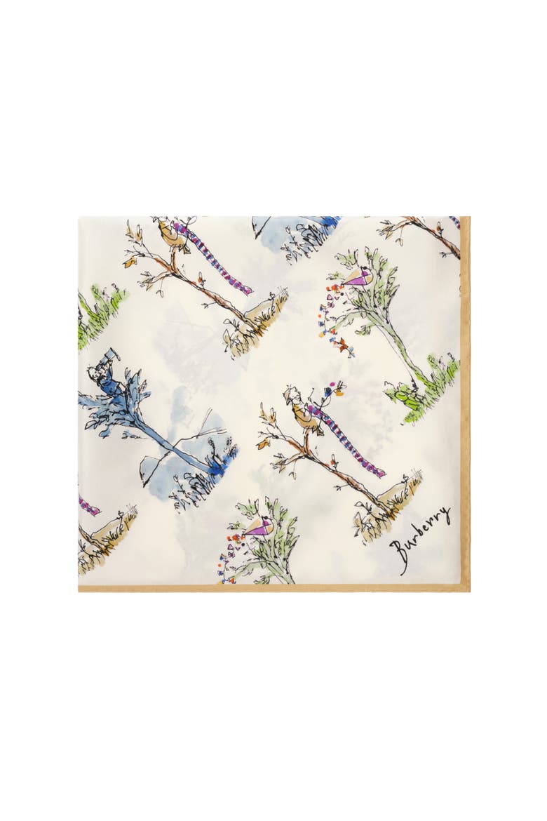 Brave Little Tree Silk Scarf, Alternate, color, Chalk white