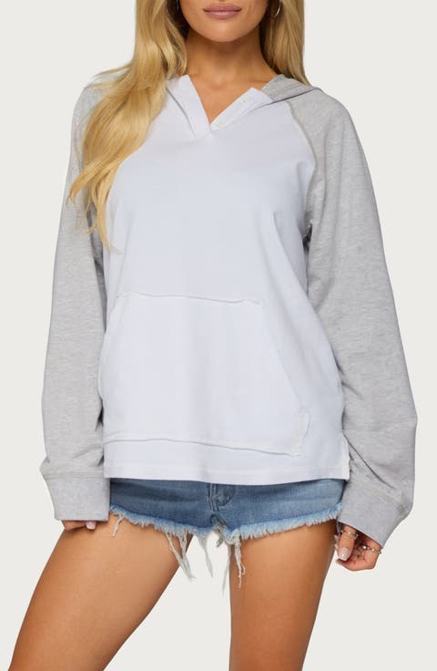 Jozie Colorblock Raglan Sleeve Hoodie Top