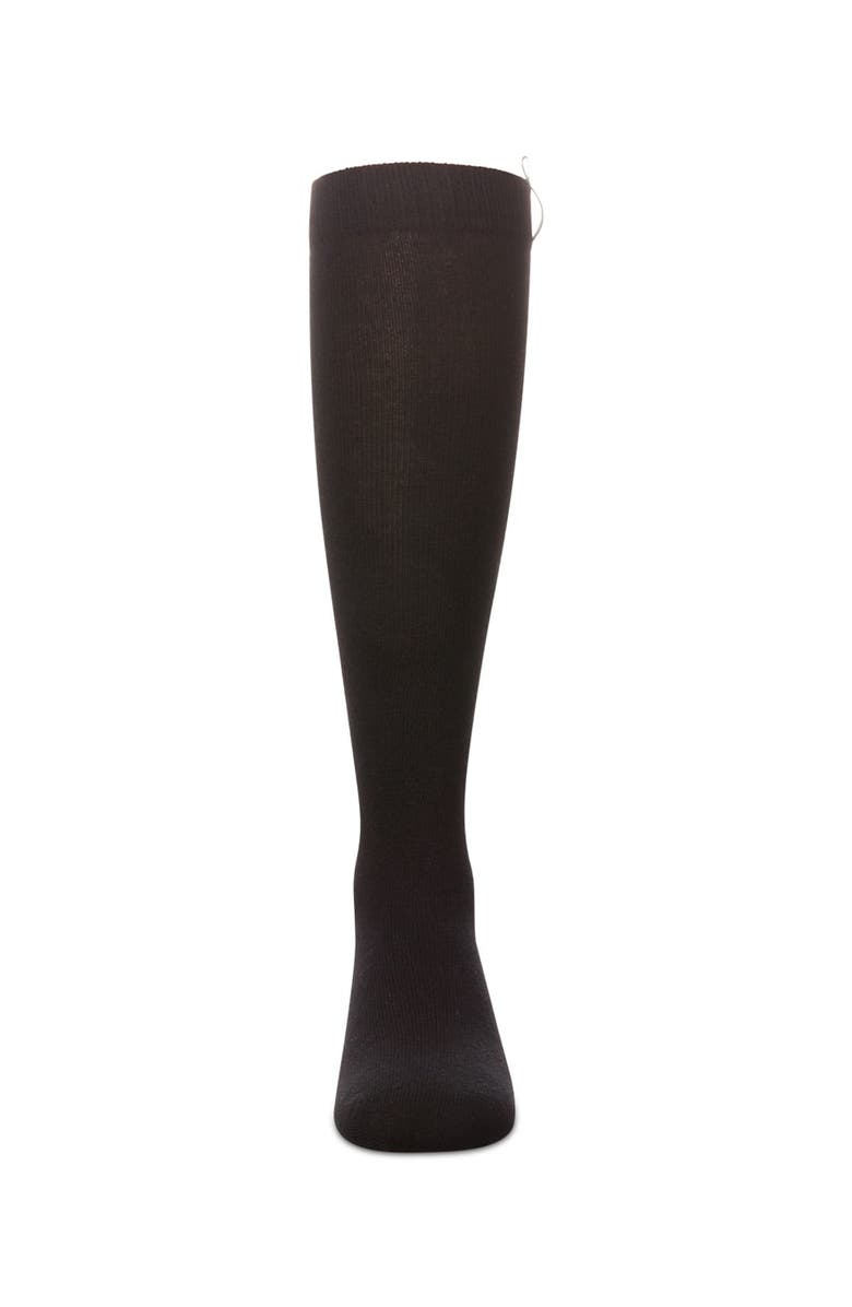 MeMoi Reflective Tab Knee High Socks, Alternate, color, Black
