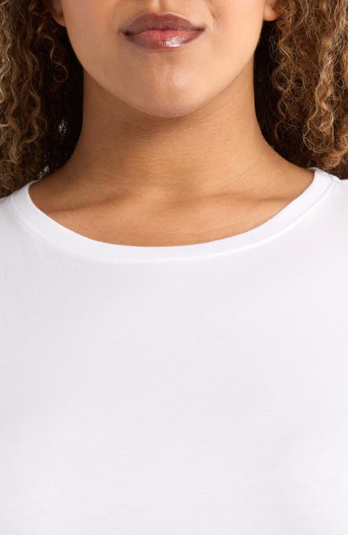 Eileen Fisher Crewneck Organic Cotton T-shirt In White