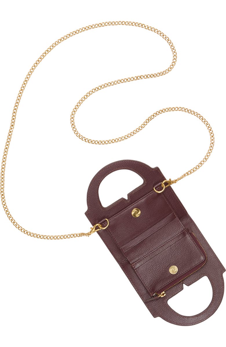 Vince Camuto Aleah Suede Wallet on a Chain, Alternate, color, Red Currant