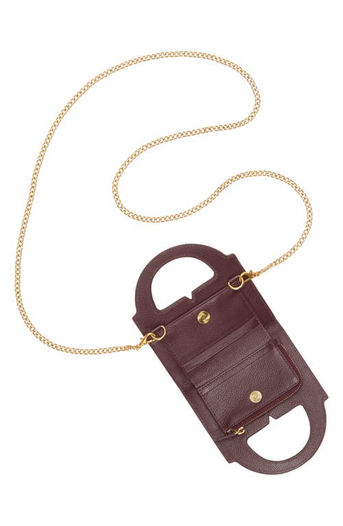 Vince Camuto Aleah Suede Wallet On A Chain In Burgundy