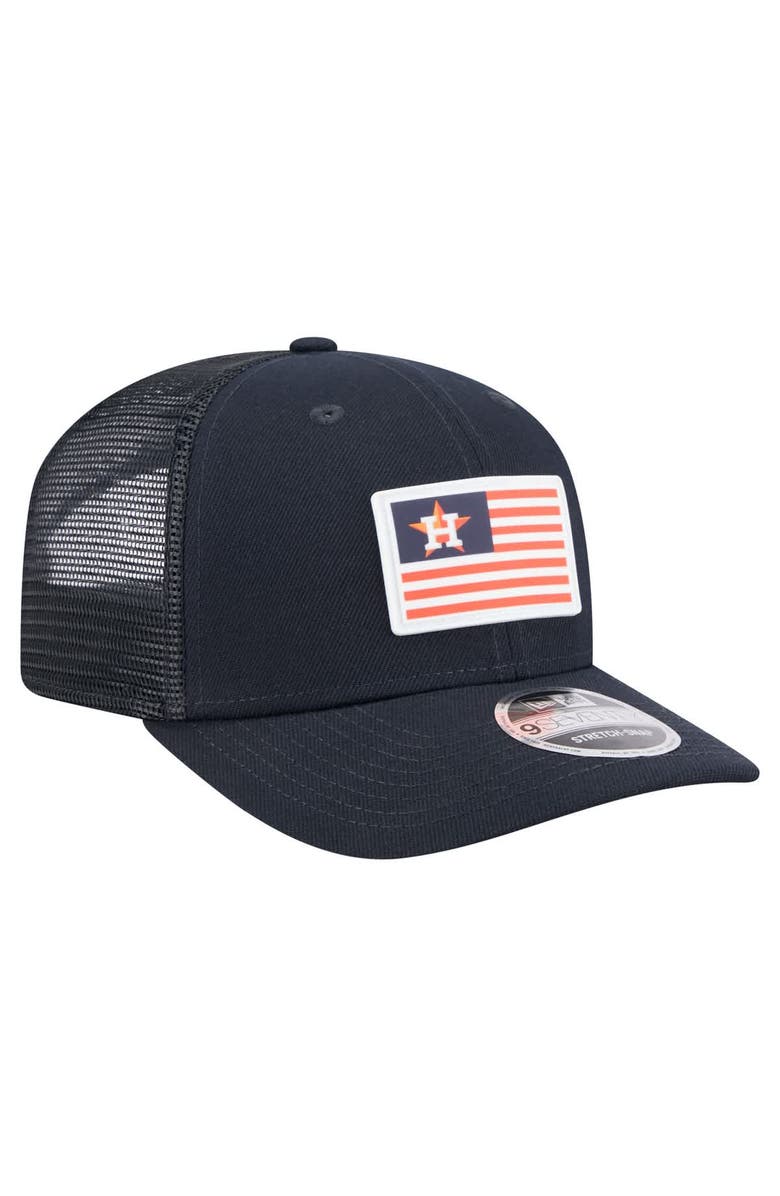 New Era Men's New Era Navy Houston Astros Flag 9SEVENTY COOLERA Stretch-Snap Hat, Alternate, color, Navy