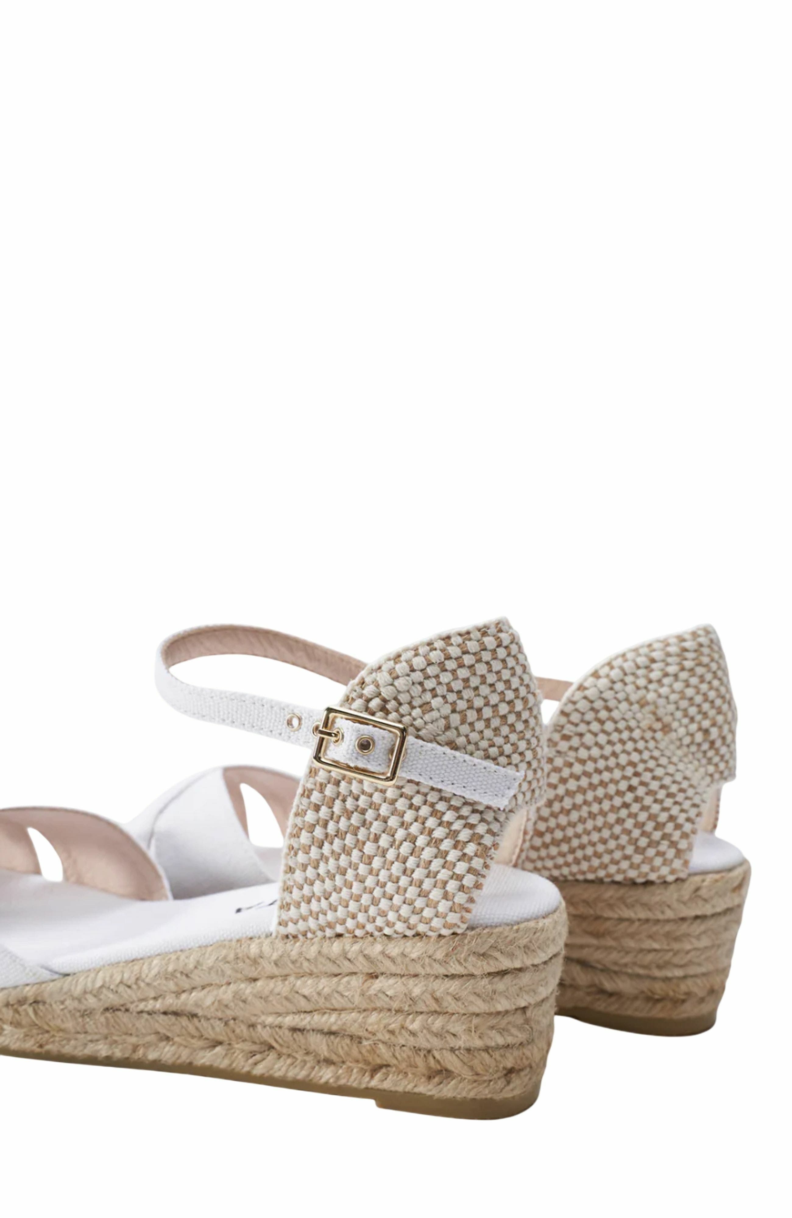 VISCATA Salina Canvas Espadrille Sandal Wedges, Alternate, color, White