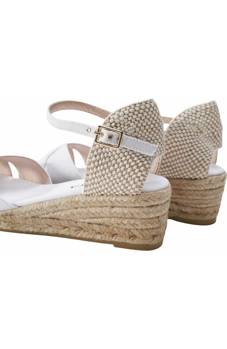 VISCATA Salina Canvas Espadrille Sandal Wedges, Alternate, color, White