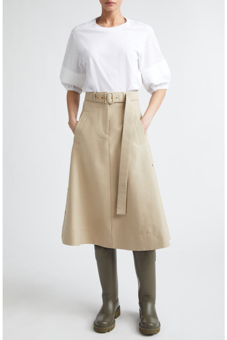Belted A-Line Skirt, Alternate, color, LIGHT MUD