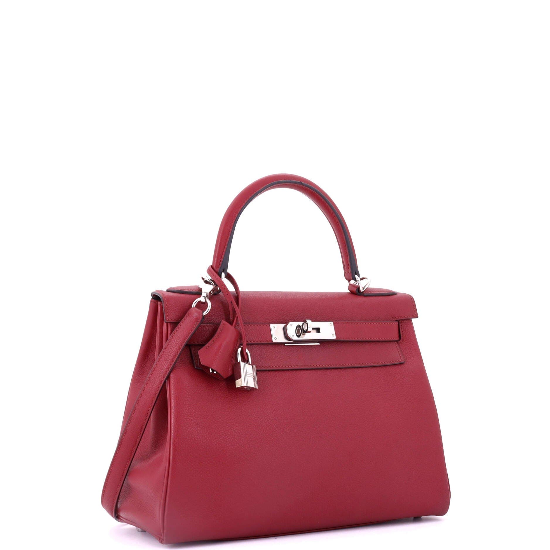 Pre-Owned Hermes Kelly Handbag Red Evercolor with Palladium Hardware 28, Alternate, color, 