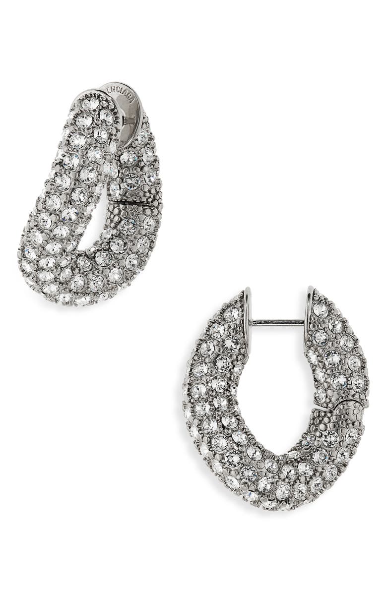 Balenciaga Crystal Hoop Earrings, Main, color,