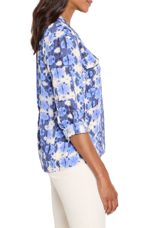 Nic + Zoe Nic+zoe Shibori Stone Shirt In Blue