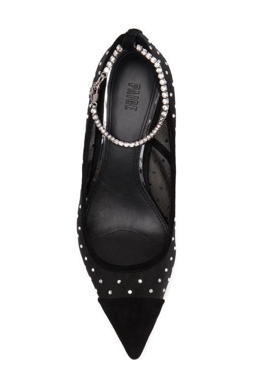 PAIGE PAIGE SILVA CHAIN ANKLE STRAP POINTED CAP TOE PUMP 