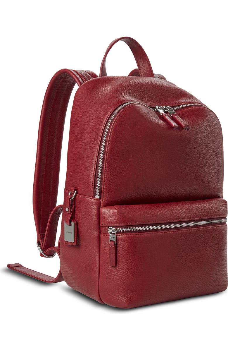 Shinola Small Runwell Leather Backpack, Alternate, color, Ruby