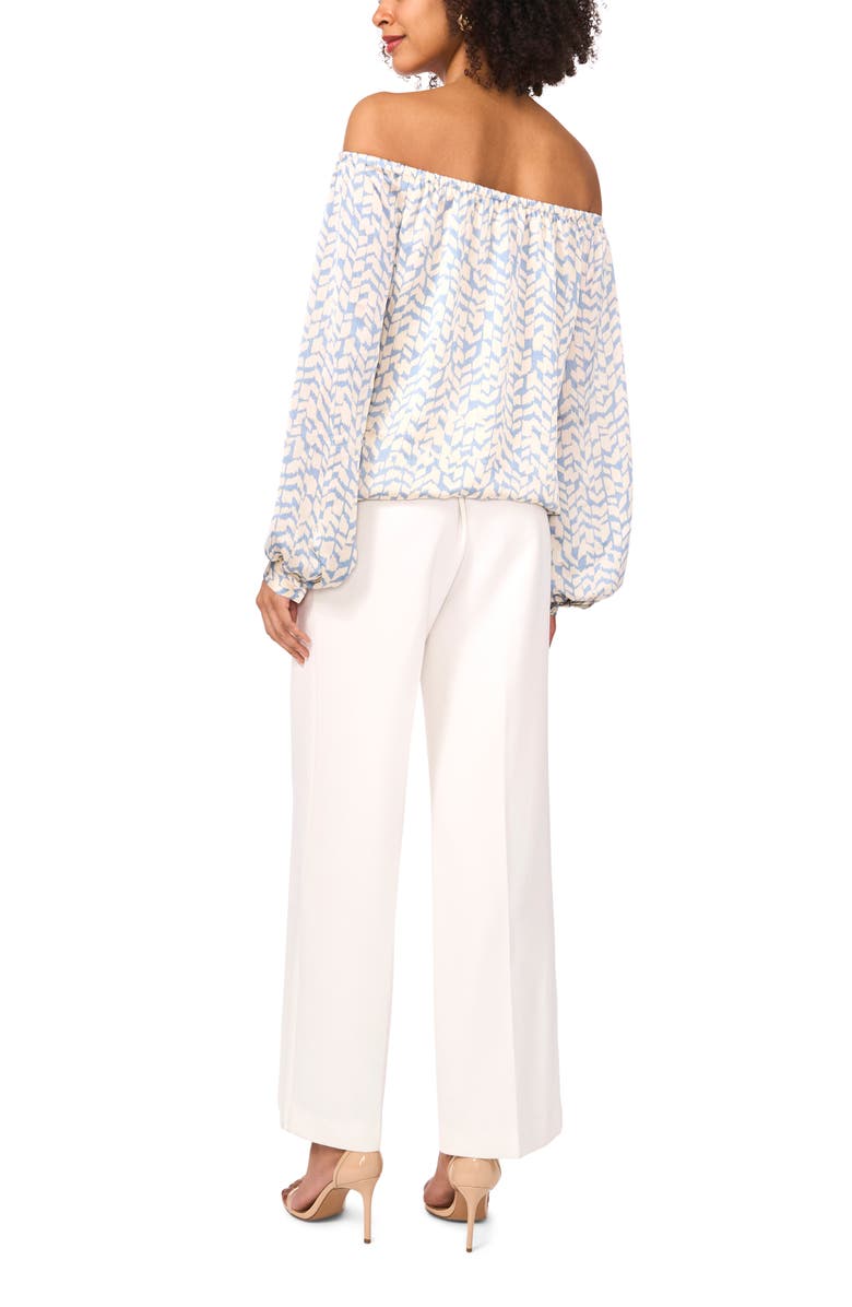 Vince Camuto Abstract Print Off the Shoulder Satin Top, Alternate, color, 