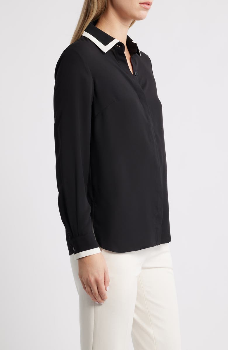 Anne Klein Contrast Trim Shirt, Alternate, color,