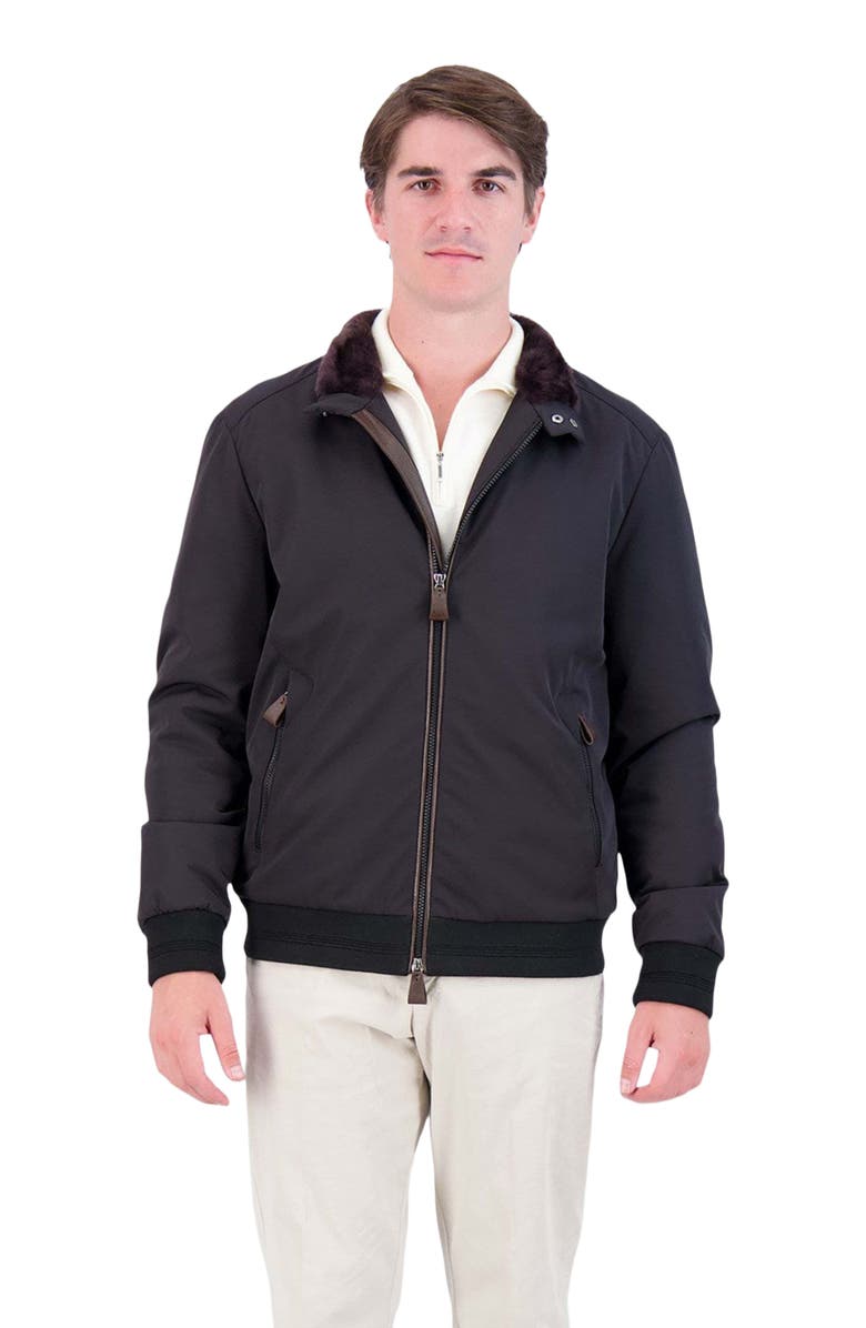 GORSKI Shearling Lamb Zip Jacket, Main, color, Black