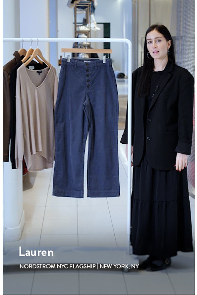 Bridget High Waist Crop Wide Leg Corduroy Pants video