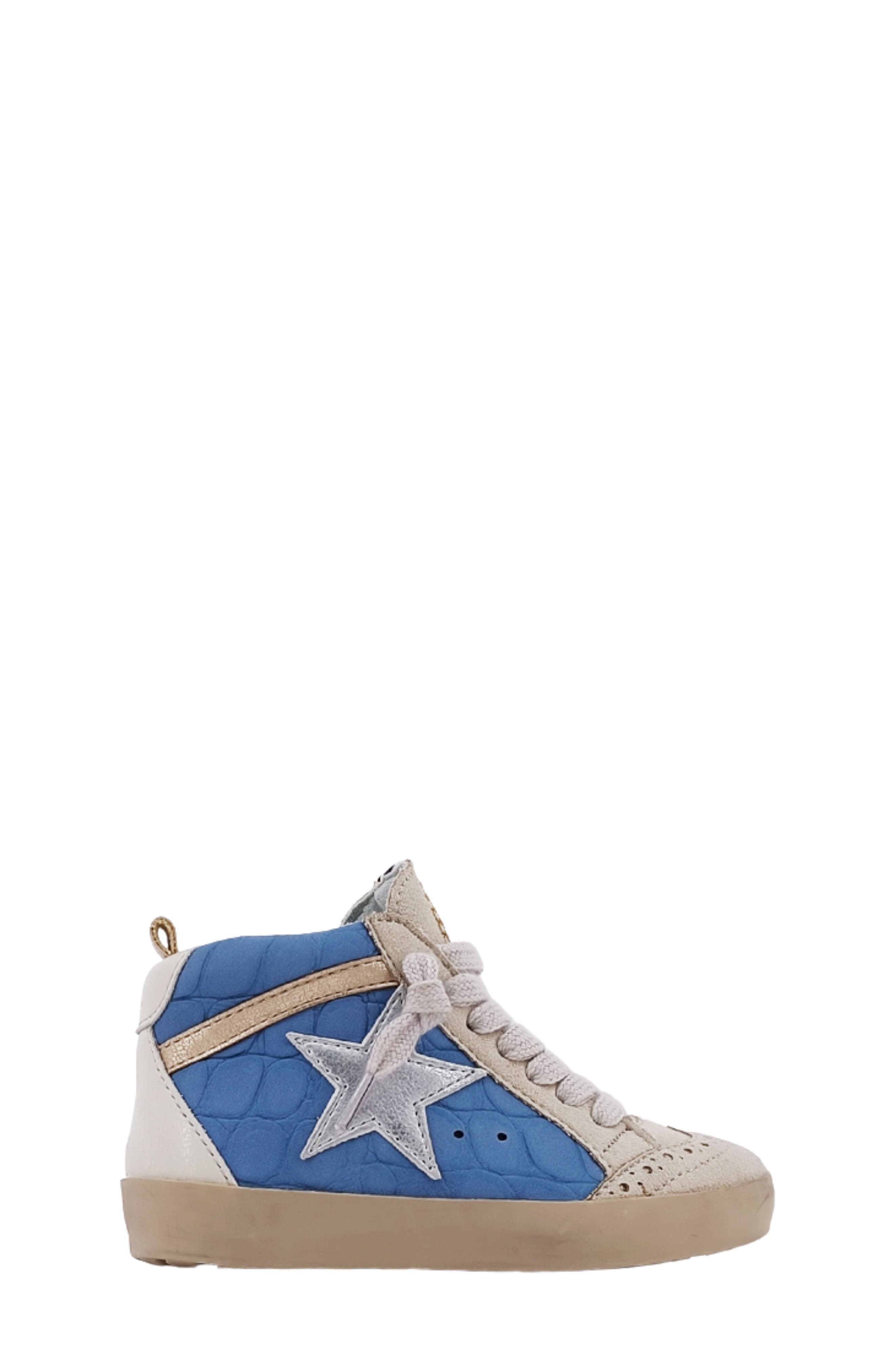 SHUSHOP Kids' Paulina Mid-Top Sneaker, Alternate, color, Blue Croco