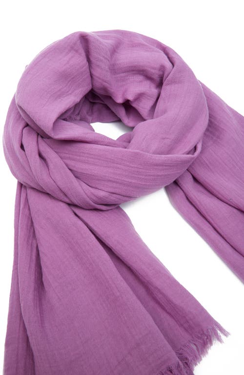 Saachi Gauze Cotton Scarf In Purple