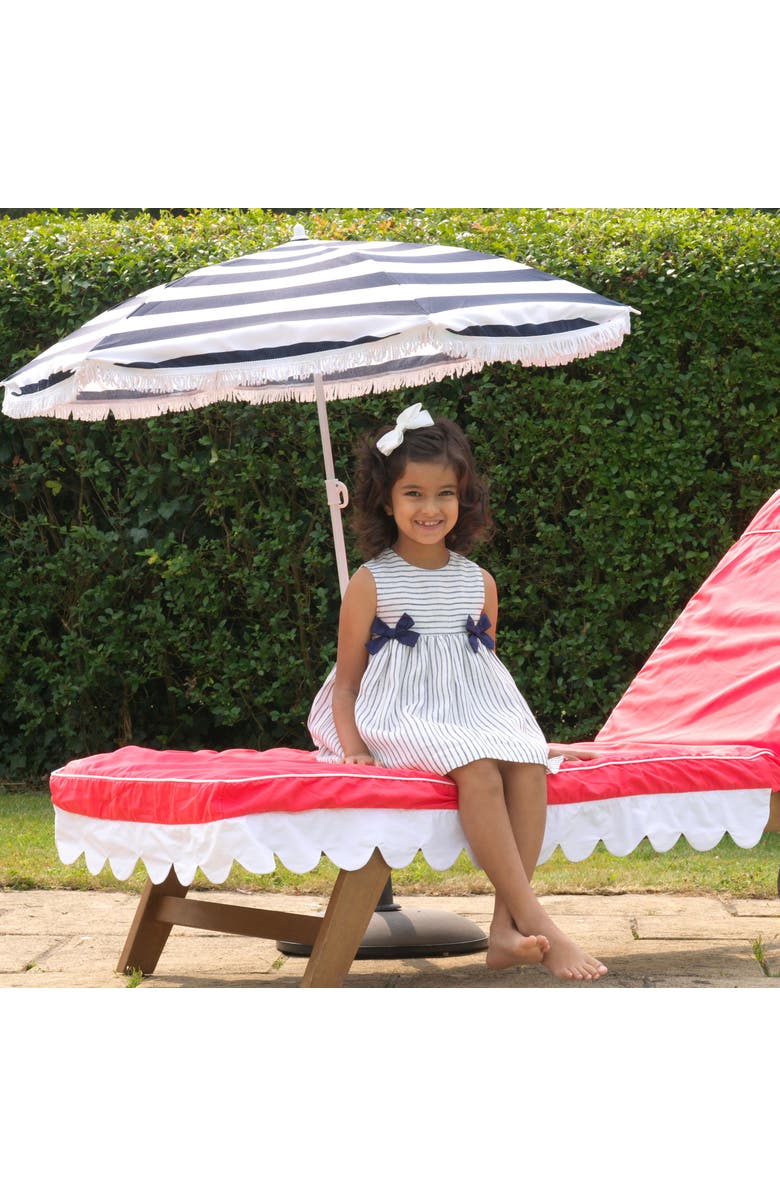 Rachel Riley Stripe Linen Bow Dress, Alternate, color,